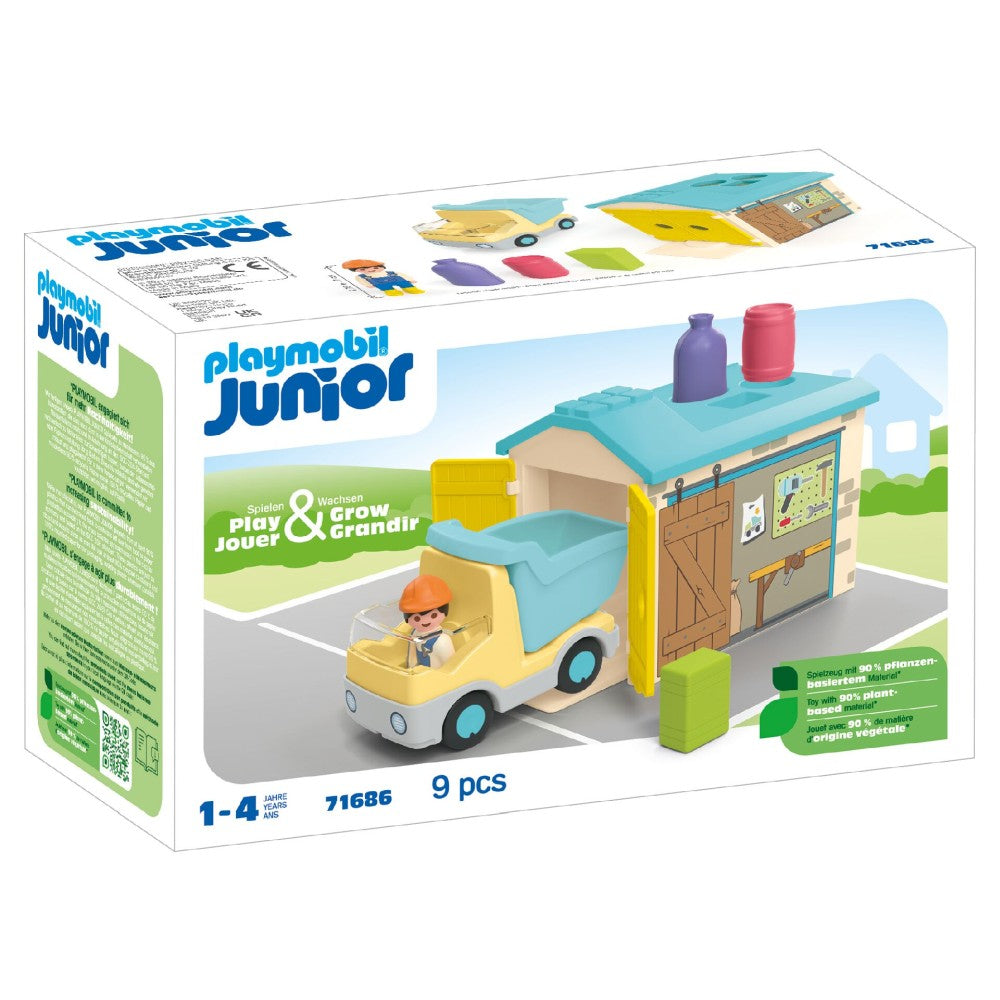 PLAYMOBIL JUNIOR - CAMION CU GARAJ DE SORTARE - PLAYMOBIL JUNIOR (PM71686)