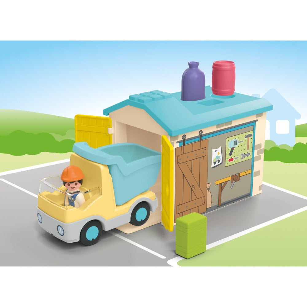 PLAYMOBIL JUNIOR - CAMION CU GARAJ DE SORTARE - PLAYMOBIL JUNIOR (PM71686)