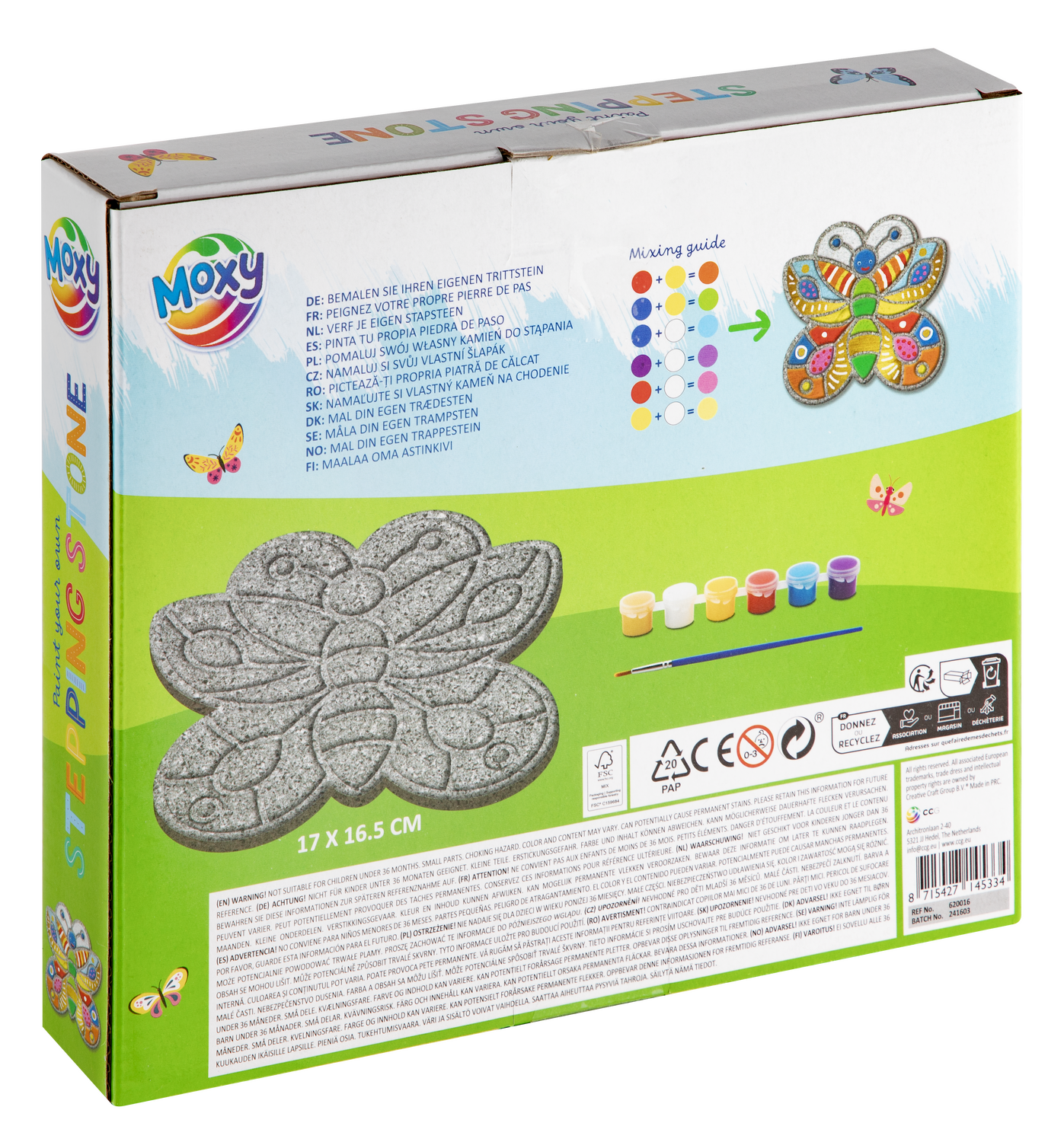 SET PICTURA PE PIATRA - FLUTURAS - MOXY (620016-1)