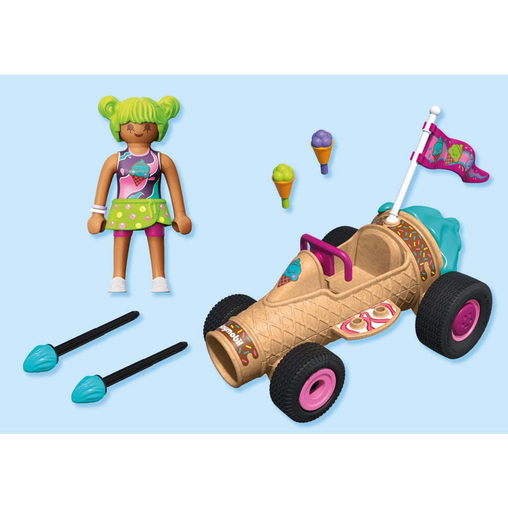 JUCARIE DE ROL CURSA CU CORNETUL DE INGHETATA - PLAYMOBIL ACTION HEROES (PM71718)