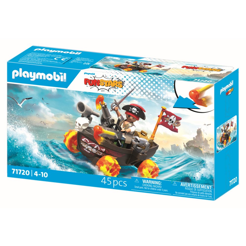 JUCARIE DE ROL CURSA CU BARCA PIRATILOR - PLAYMOBIL ACTION HEROES (PM71720)