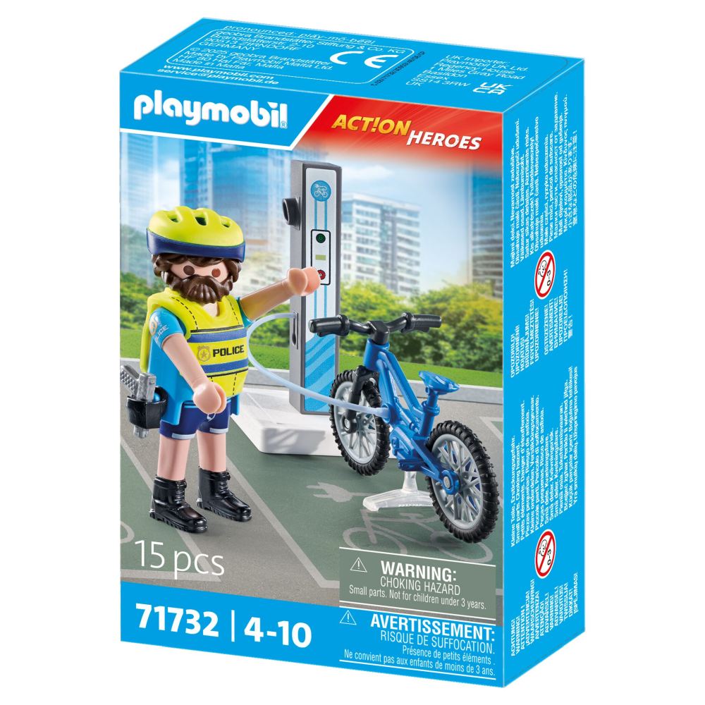 POLITIST CU BICICLETA - PLAYMOBIL ACTION HEROES  (PM71732)