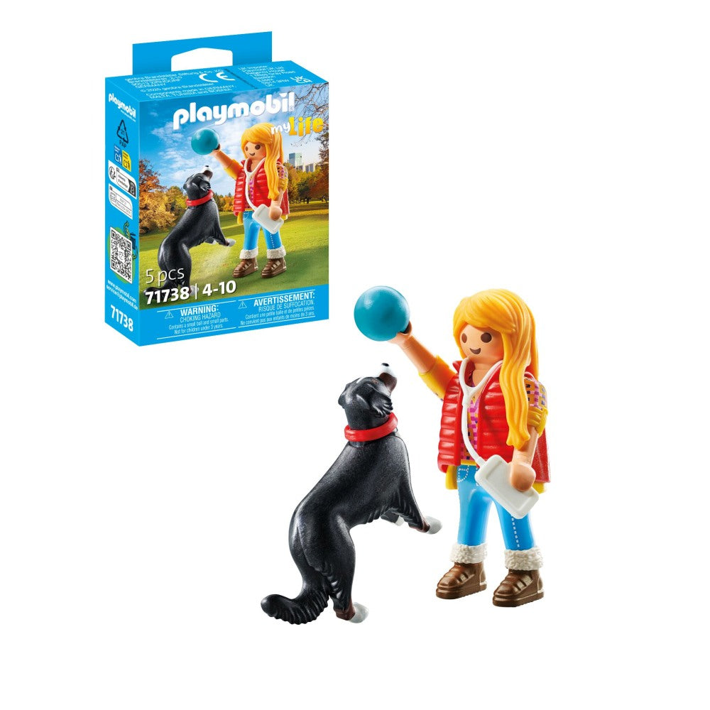 FIGURINA FEMEIE CU ANIMALUT DE COLECTIE CAINE DE MUNTE - PLAYMOBIL MY LIFE  (PM71738)