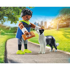 FIGURINA ALERGATOR CU ANIMALUT DE COLECTIE CAINE BORDER COLLIE - PLAYMOBIL MY LIFE  (PM71740)
