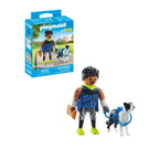 FIGURINA ALERGATOR CU ANIMALUT DE COLECTIE CAINE BORDER COLLIE - PLAYMOBIL MY LIFE  (PM71740)
