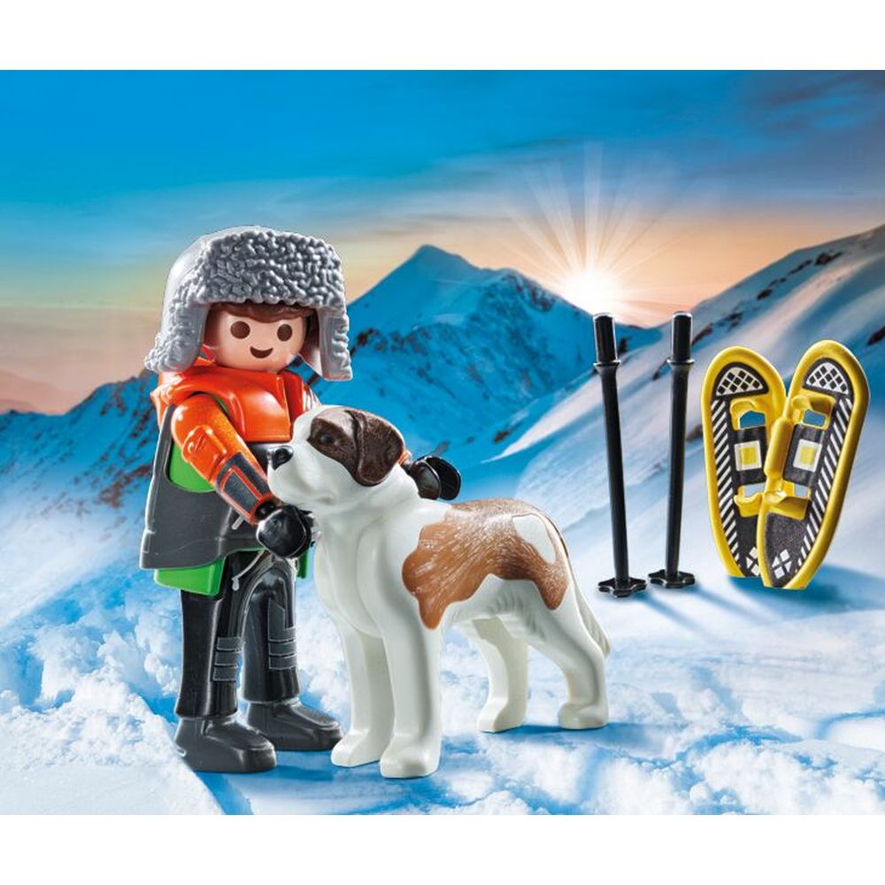 FIGURINA DRUMET CU ANIMALUT DE COLECTIE CAINE SAINT BERNARD - PLAYMOBIL MY LIFE  (PM71741)