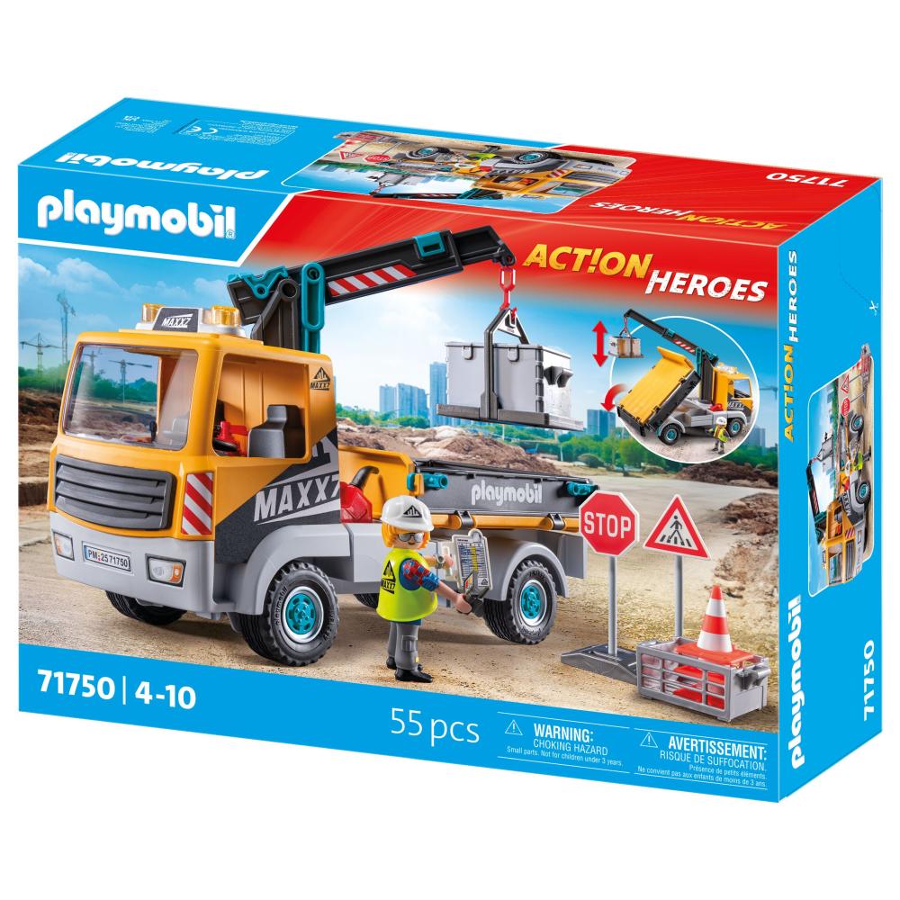CAMION DE CONSTRUCTII CU MACARA PLAYMOBIL - PLAYMOBIL ACTION HEROES  (PM71750)