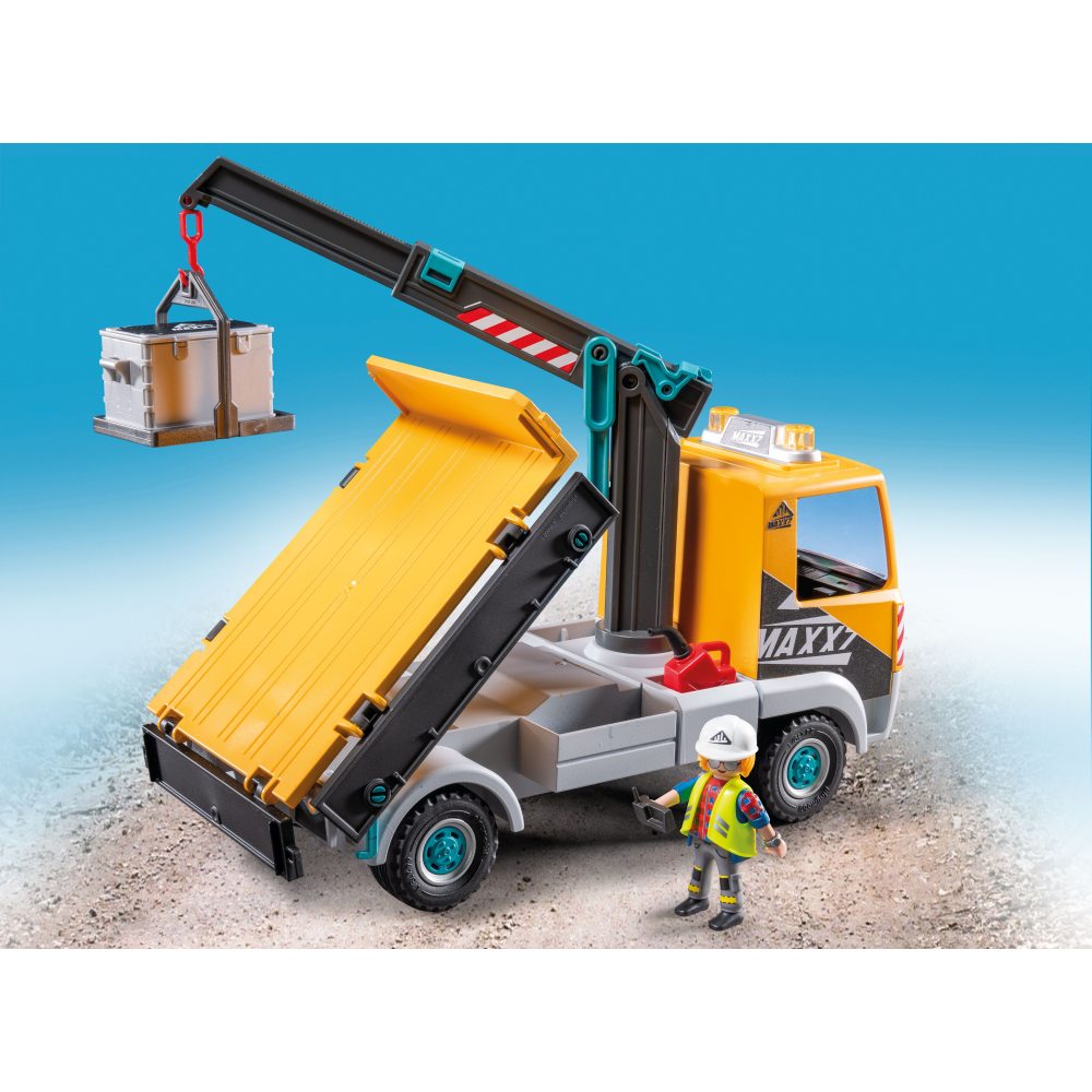 CAMION DE CONSTRUCTII CU MACARA PLAYMOBIL - PLAYMOBIL ACTION HEROES  (PM71750)