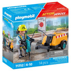 MUNCITOR CU CIOCAN DEMOLATOR PLAYMOBIL - PLAYMOBIL ACTION HEROES  (PM71752)