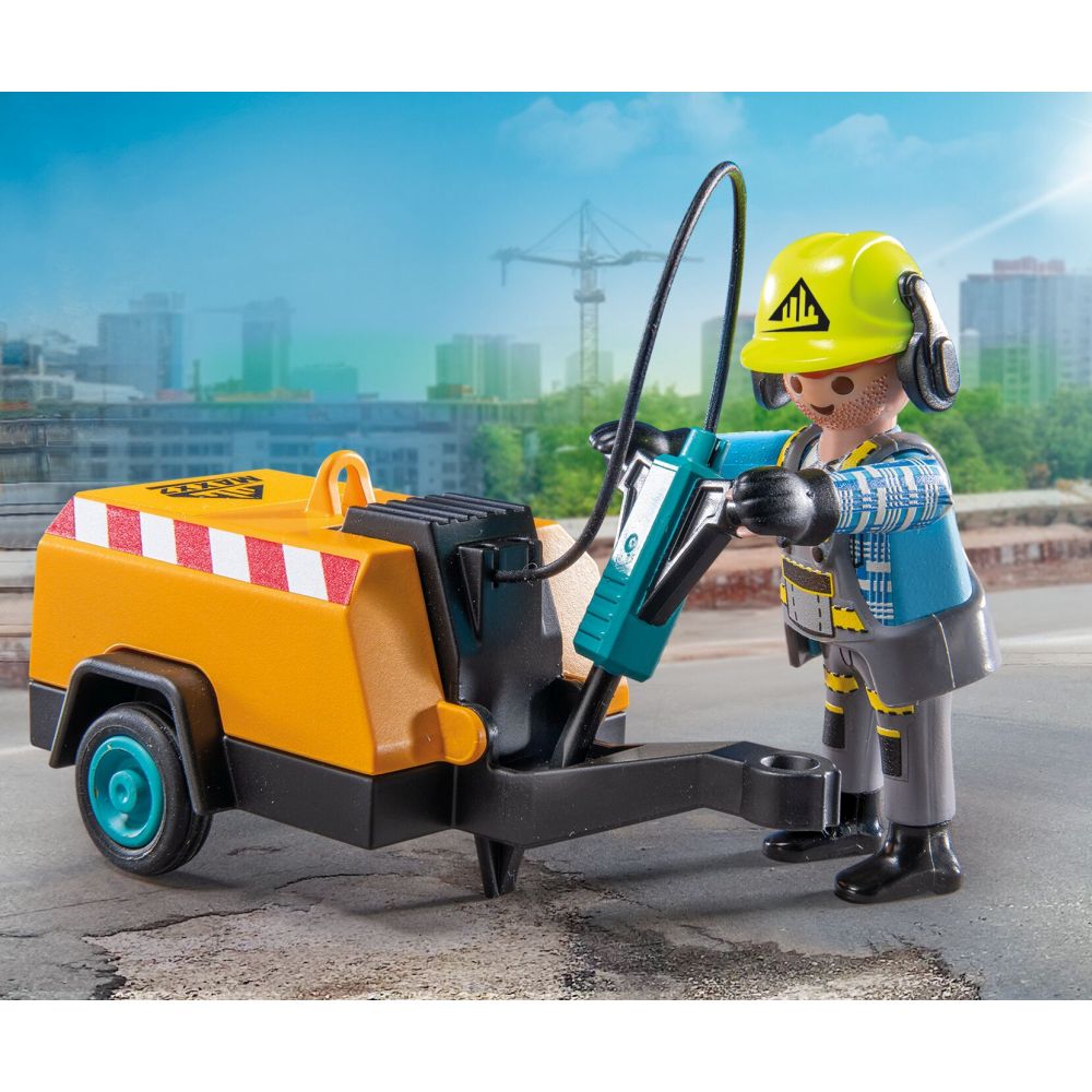 MUNCITOR CU CIOCAN DEMOLATOR PLAYMOBIL - PLAYMOBIL ACTION HEROES  (PM71752)