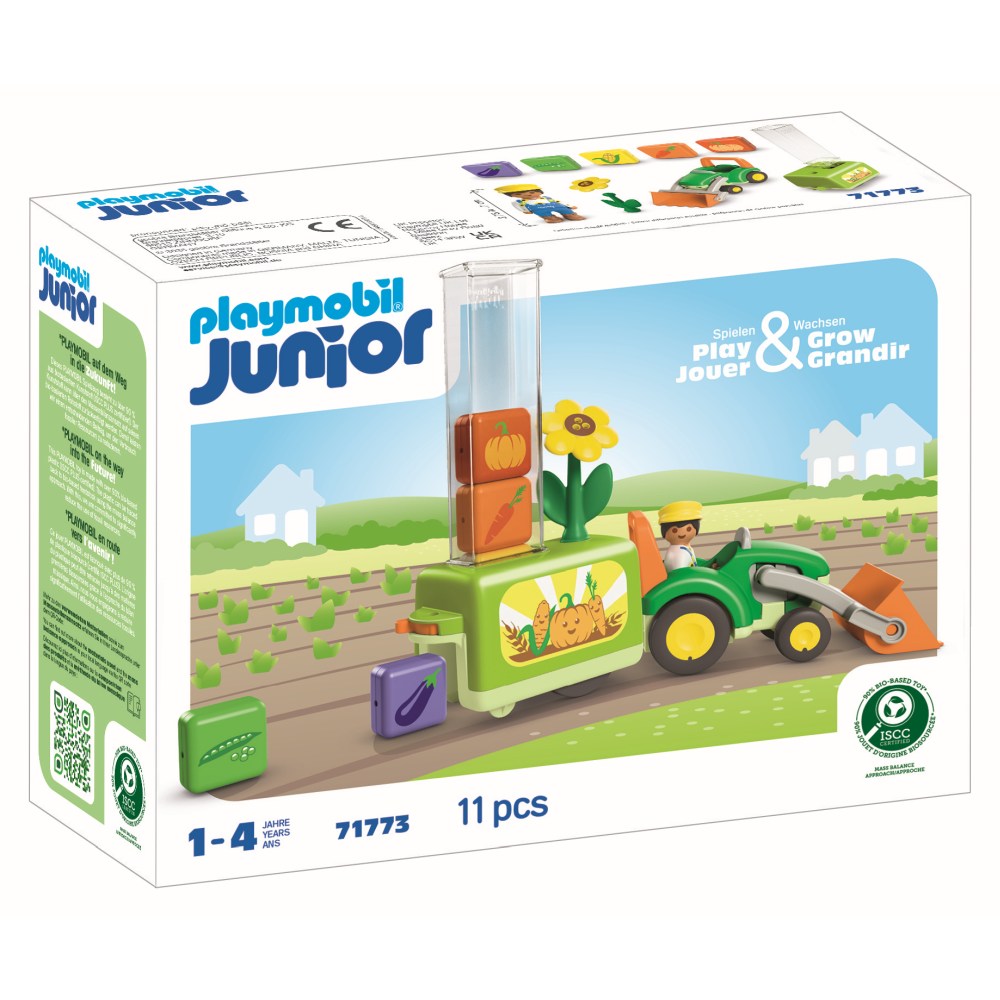 JUNIOR DEZVOLTARE PRIN JOACA TRACTOR CU INCARCATURA SI SEMANATOARE - PLAYMOBIL JUNIOR (PM71773)