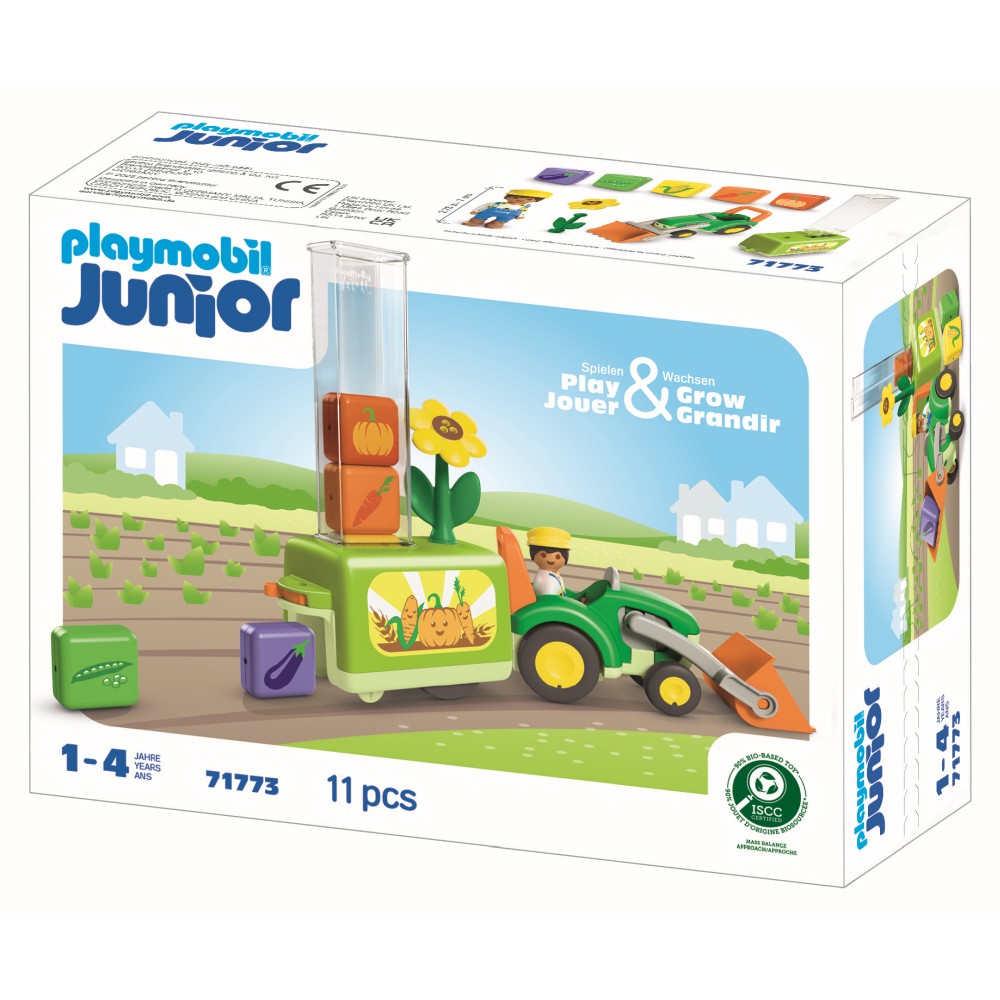 JUNIOR DEZVOLTARE PRIN JOACA TRACTOR CU INCARCATURA SI SEMANATOARE - PLAYMOBIL JUNIOR (PM71773)