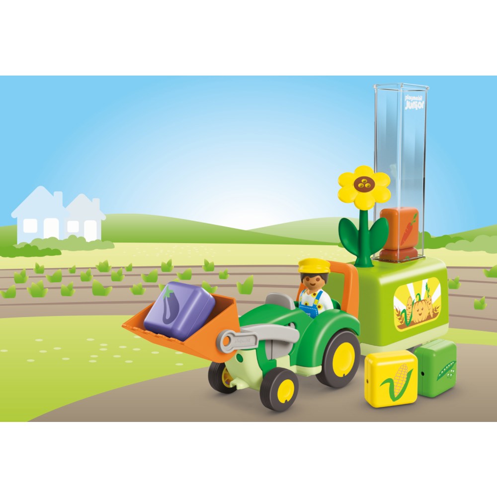 JUNIOR DEZVOLTARE PRIN JOACA TRACTOR CU INCARCATURA SI SEMANATOARE - PLAYMOBIL JUNIOR (PM71773)