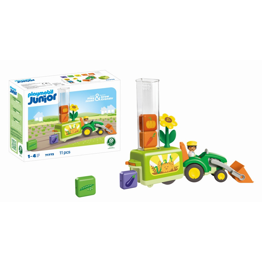 JUNIOR DEZVOLTARE PRIN JOACA TRACTOR CU INCARCATURA SI SEMANATOARE - PLAYMOBIL JUNIOR (PM71773)