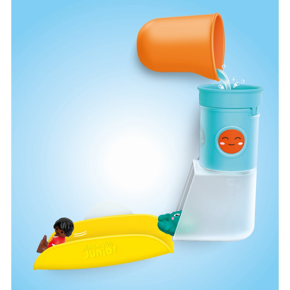 JUNIOR AQUA DEZVOLTARE PRIN JOACA REZERVOR DE APA CU TOBOGAN - PLAYMOBIL JUNIOR (PM71775)