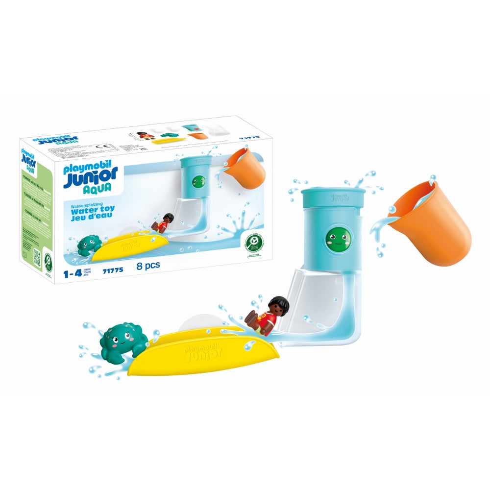 JUNIOR AQUA DEZVOLTARE PRIN JOACA REZERVOR DE APA CU TOBOGAN - PLAYMOBIL JUNIOR (PM71775)