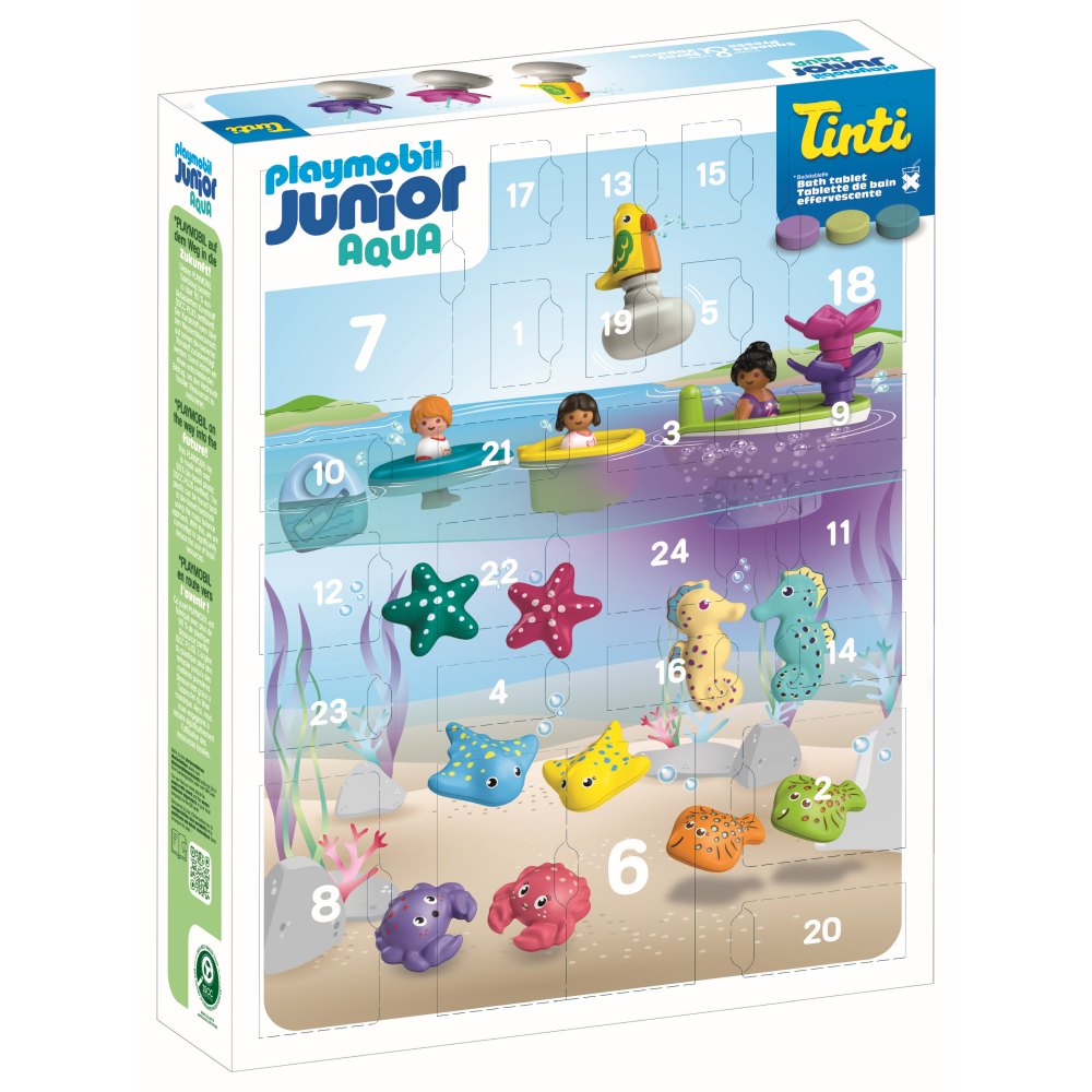CALENDAR DE CRACIUN JUNIOR AQUA SI TINTI JUCARII DE BAIE - PLAYMOBIL CHRISTMAS (PM71777)