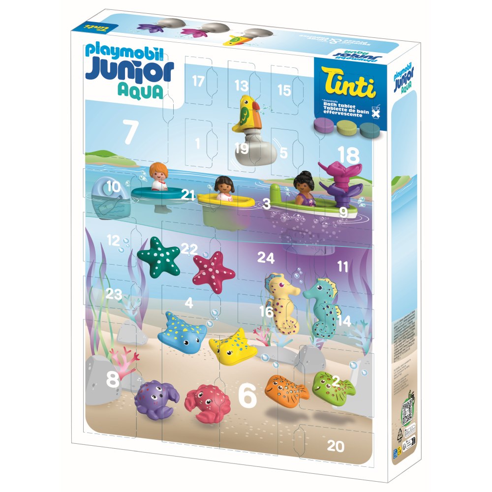 CALENDAR DE CRACIUN JUNIOR AQUA SI TINTI JUCARII DE BAIE - PLAYMOBIL CHRISTMAS (PM71777)
