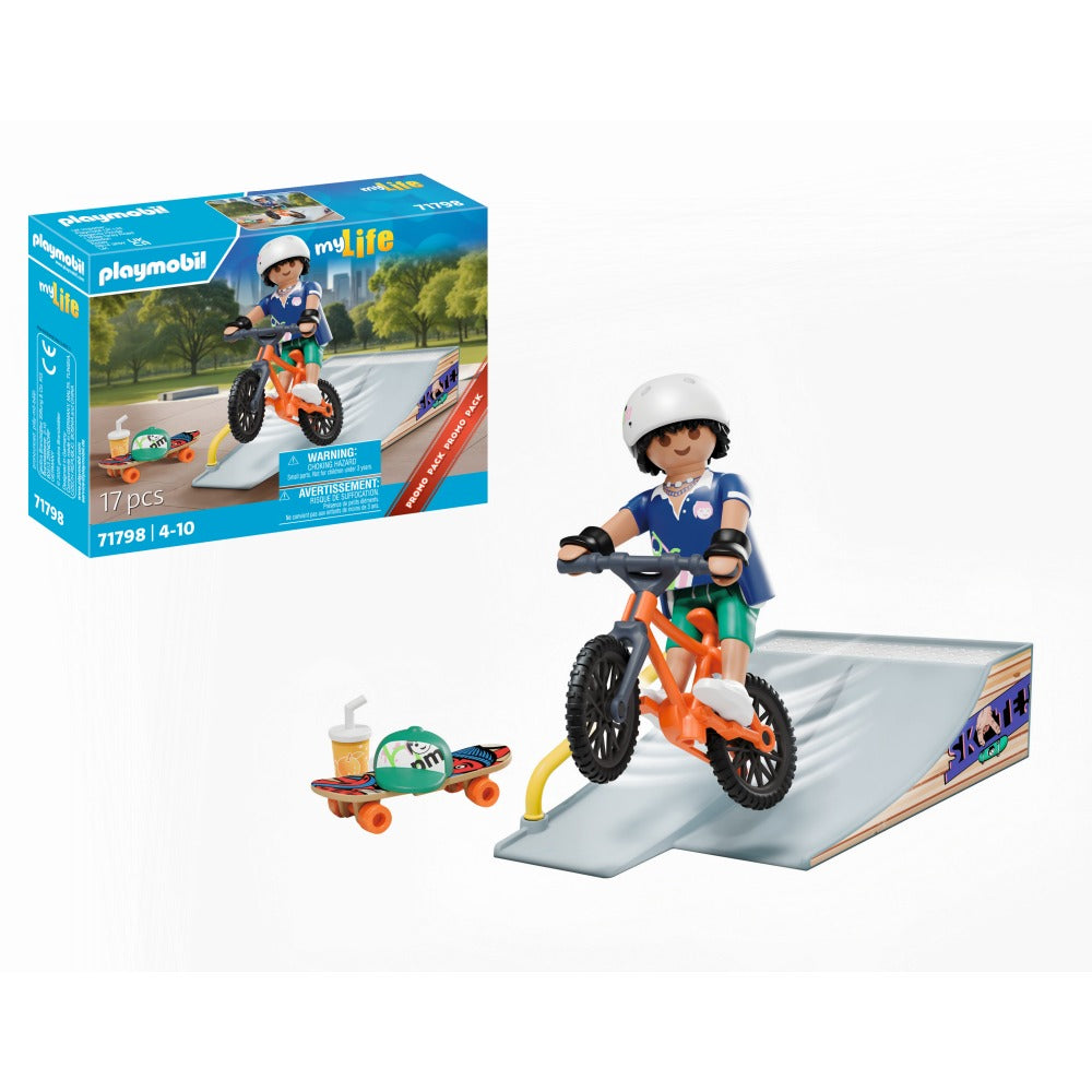 PROMO PACK FIGURINA SKATER SI RAMPA - PLAYMOBIL MY LIFE (PM71798)