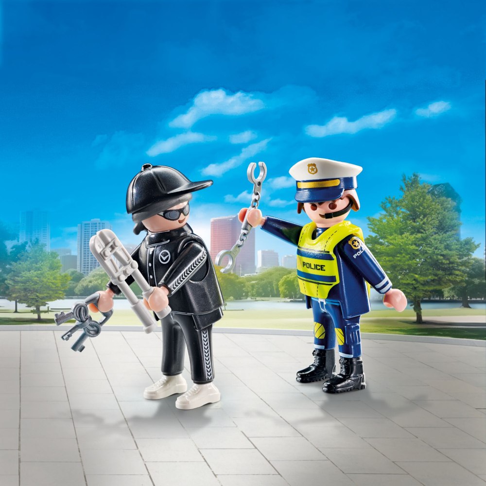 SET 2 FIGURINE POLITIST SI HOT - PLAYMOBIL ACTION HEROES  (PM71804)