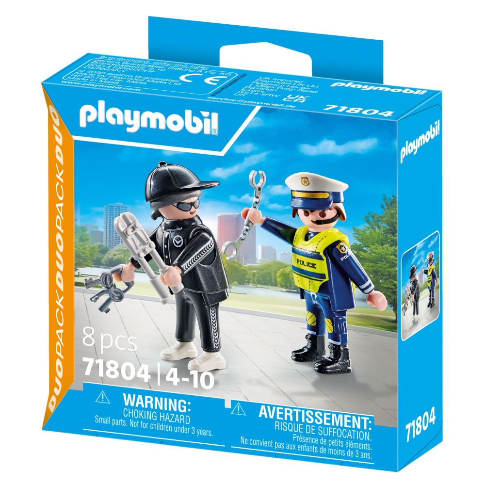 SET 2 FIGURINE POLITIST SI HOT - PLAYMOBIL ACTION HEROES  (PM71804)