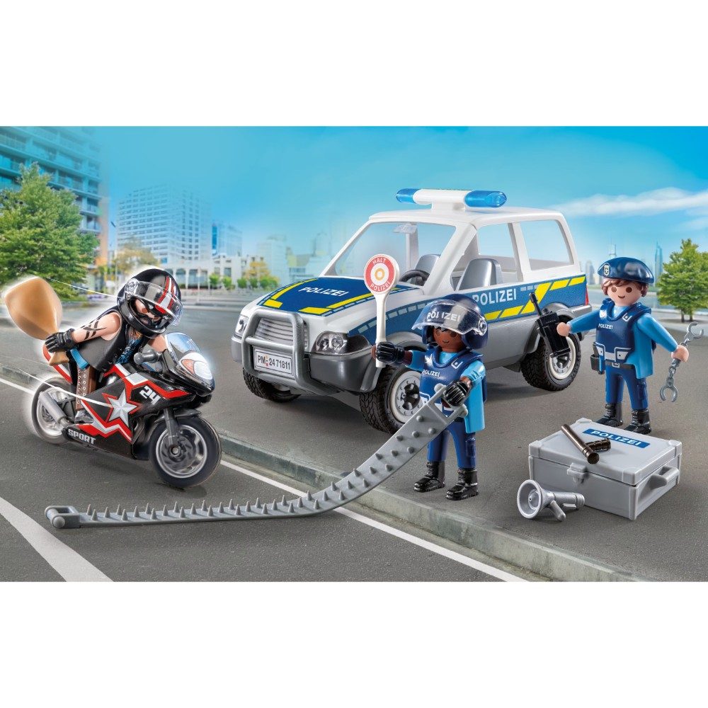 JUCARIE DE ROL POLITISTI IN URMARIREA HOTULUI - PLAYMOBIL ACTION HEROES - POLICE (PM71811)