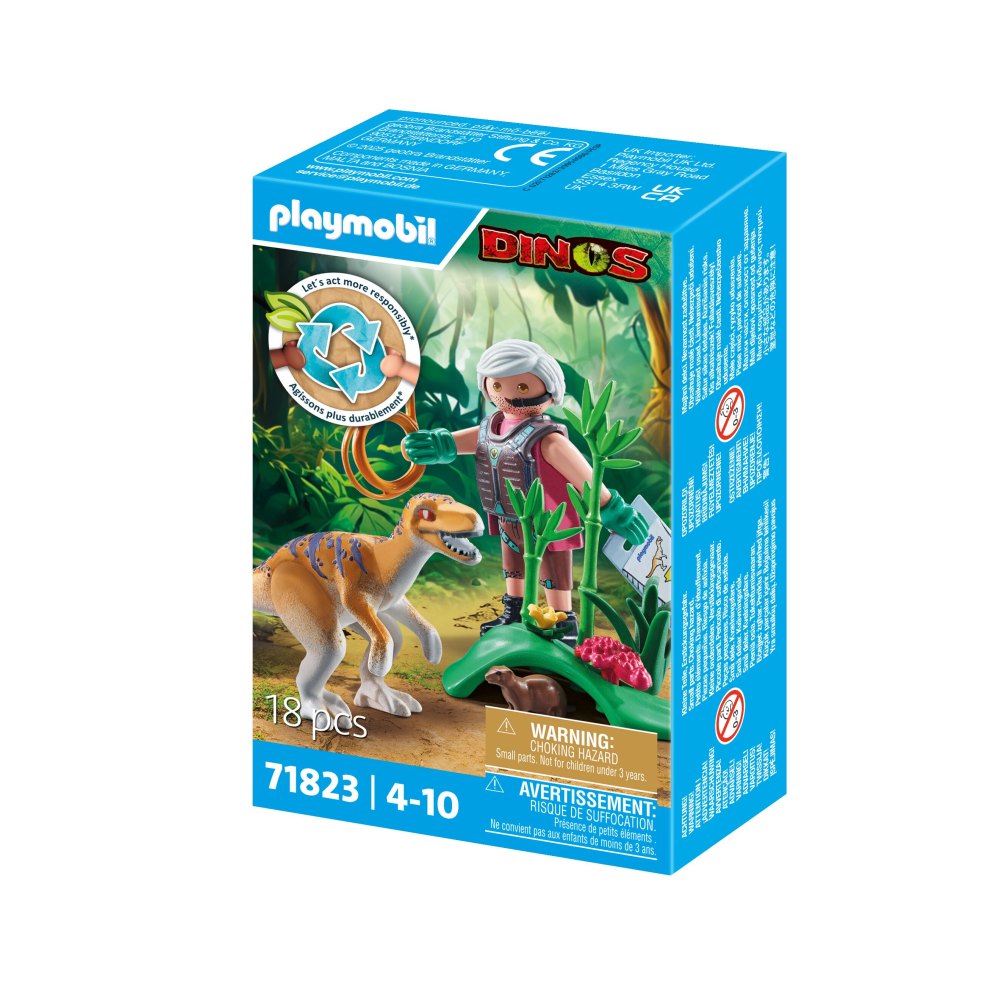VELOCIRAPTOR SI CERCETATOR PLAYMOBIL - PLAYMOBIL DINOS  (PM71823)