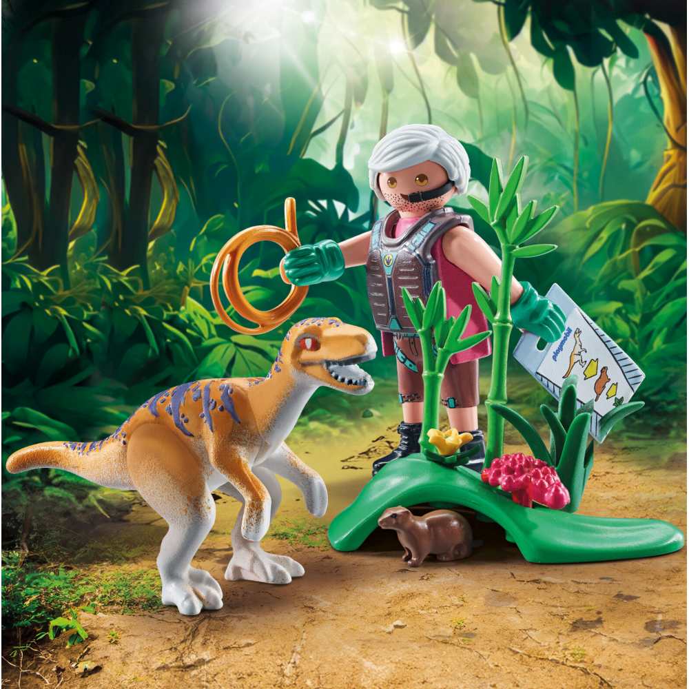 VELOCIRAPTOR SI CERCETATOR PLAYMOBIL - PLAYMOBIL DINOS  (PM71823)