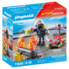 POMPIER PLAYMOBIL CU POMPA DE APA - PLAYMOBIL ACTION HEROES  (PM71826)