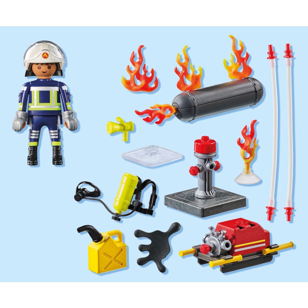 POMPIER PLAYMOBIL CU POMPA DE APA - PLAYMOBIL ACTION HEROES  (PM71826)
