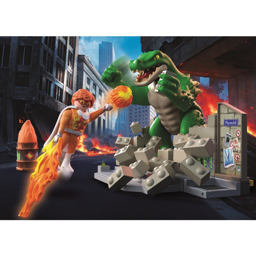 JUCARIE DE ROL LUPTA EROULUI CU SOPARLA URIASA - PLAYMOBIL ACTION HEROES (PM71831)