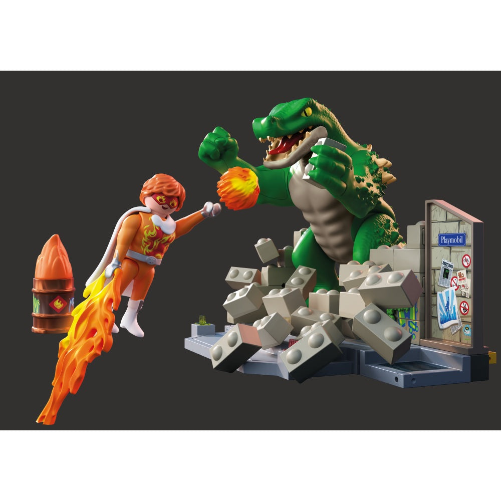 JUCARIE DE ROL LUPTA EROULUI CU SOPARLA URIASA - PLAYMOBIL ACTION HEROES (PM71831)