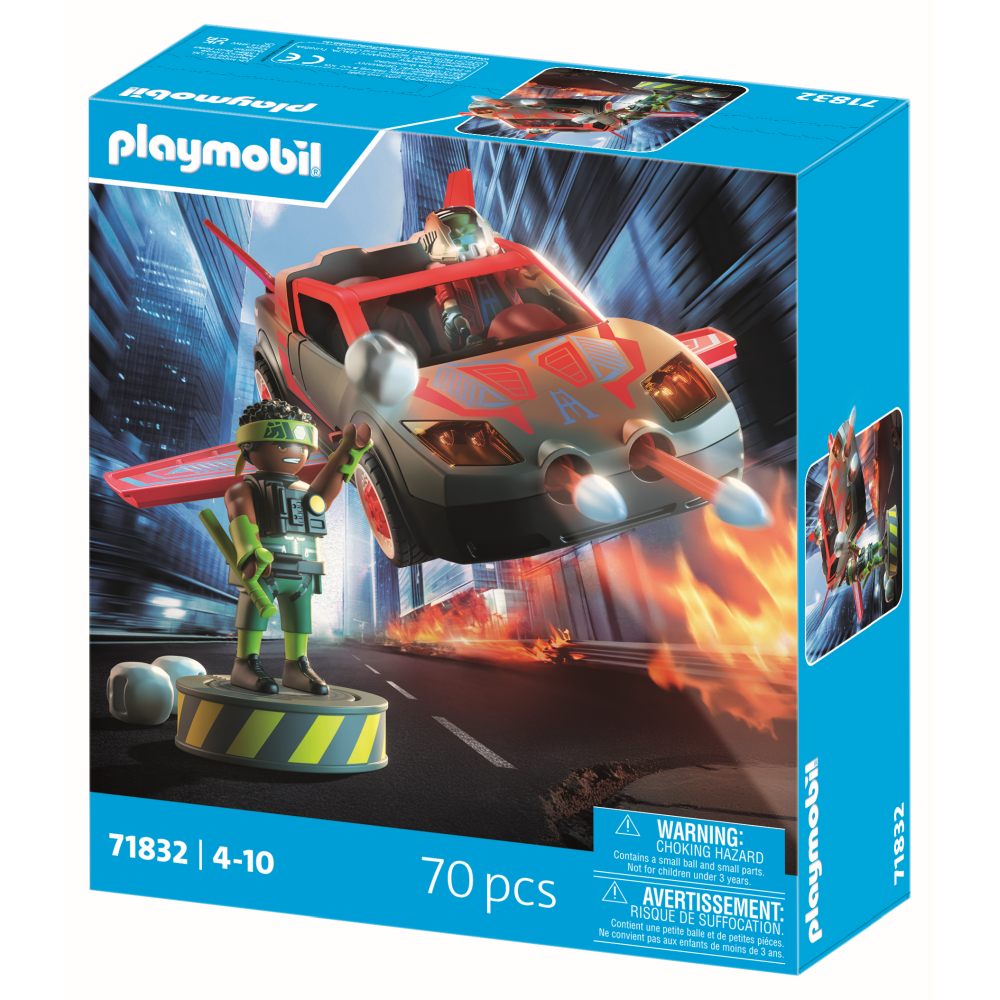JUCARIE DE ROL LUPTA EROULUI CU VEHICUL - PLAYMOBIL ACTION HEROES (PM71832)