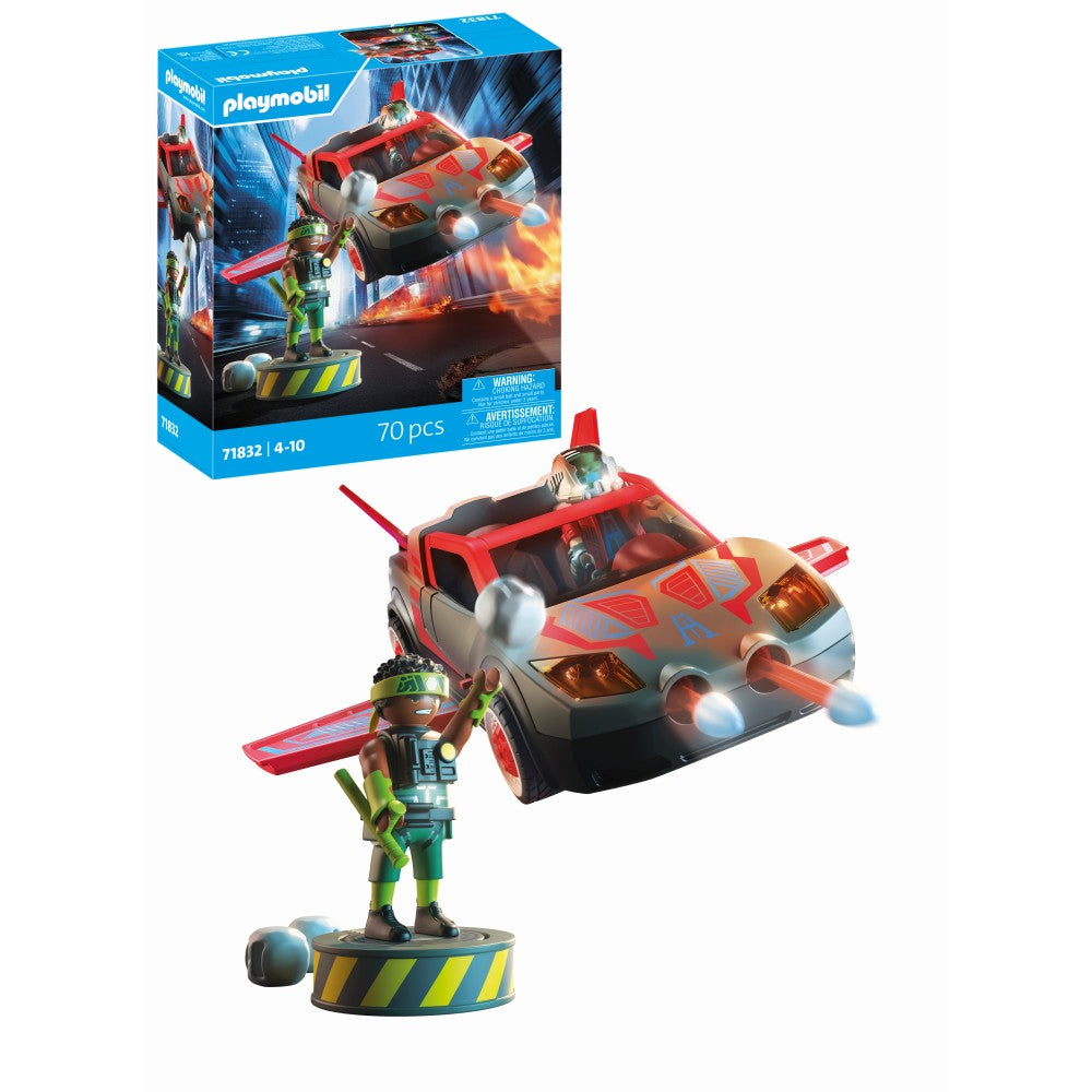 JUCARIE DE ROL LUPTA EROULUI CU VEHICUL - PLAYMOBIL ACTION HEROES (PM71832)
