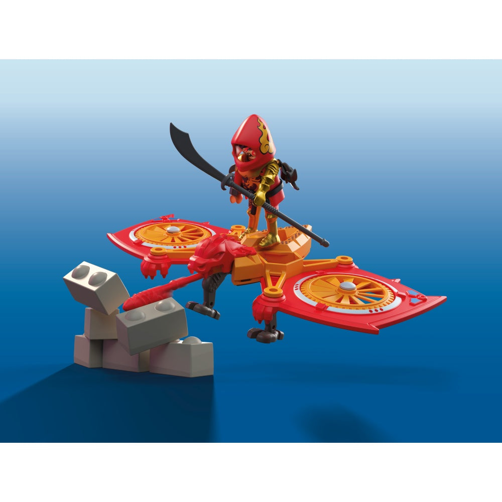 JUCARIE DE ROL LUPTA EROULUI CU DRONA SI MALEFICUL NINJA - PLAYMOBIL ACTION HEROES (PM71833)