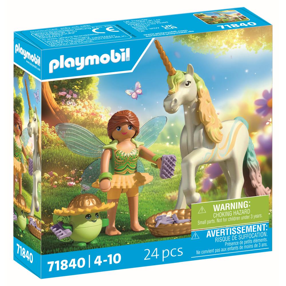 JUCARIE DE ROL FIGURINA DE COLECTIE UNICORNUL RAINBOW FLOWER SI ZANA - PLAYMOBIL FAIRIES (PM71840)