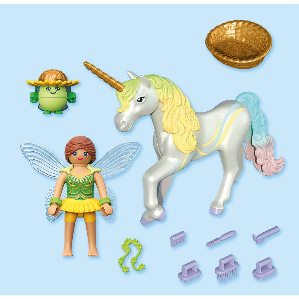 JUCARIE DE ROL FIGURINA DE COLECTIE UNICORNUL RAINBOW FLOWER SI ZANA - PLAYMOBIL FAIRIES (PM71840)