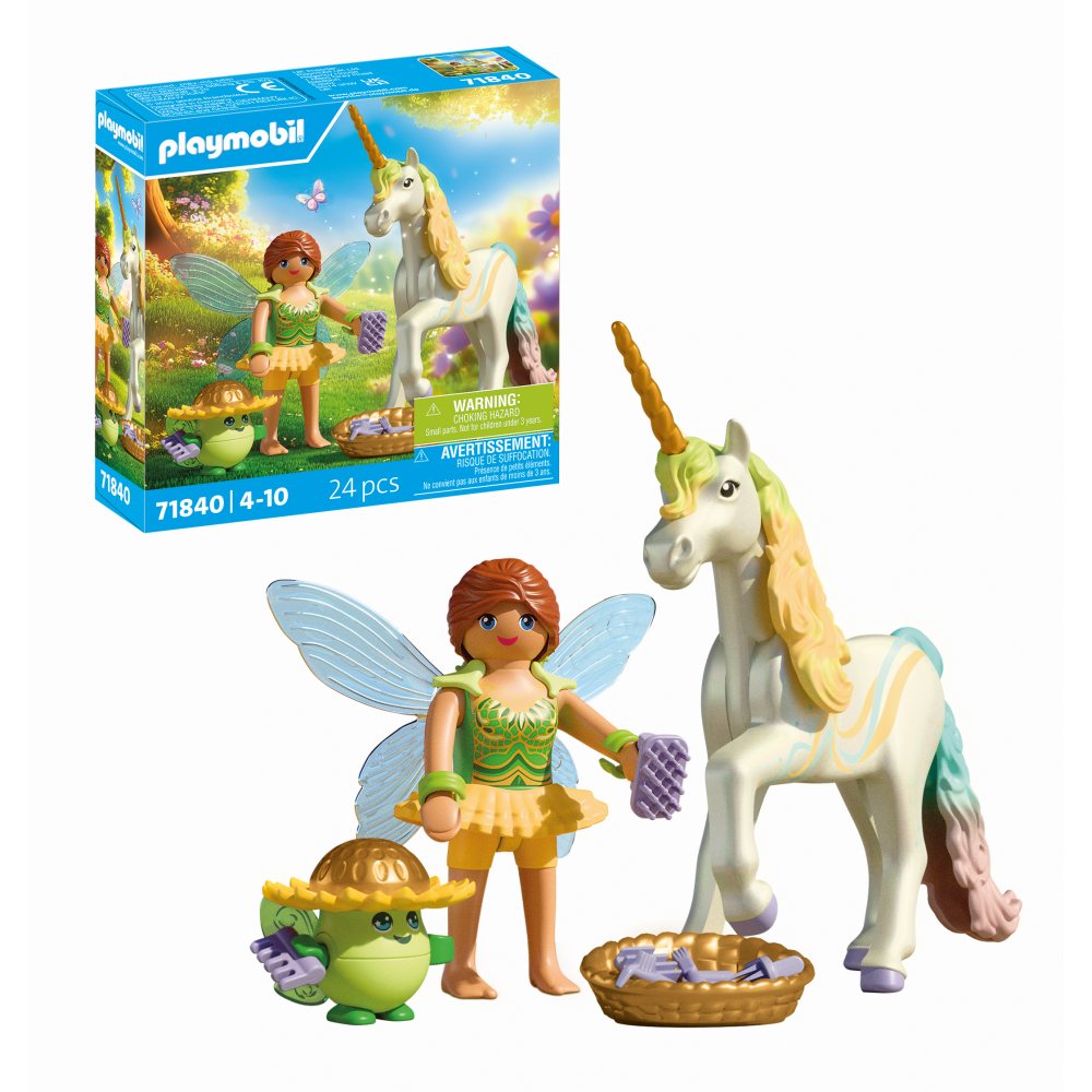 JUCARIE DE ROL FIGURINA DE COLECTIE UNICORNUL RAINBOW FLOWER SI ZANA - PLAYMOBIL FAIRIES (PM71840)