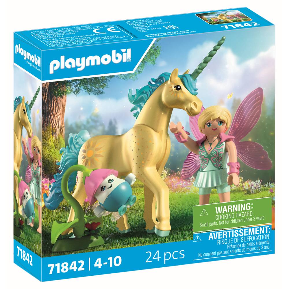 JUCARIE DE ROL FIGURINA DE COLECTIE UNICORNUL SUNSHINE BLOSSOM SI ZANA - PLAYMOBIL FAIRIES (PM71842)