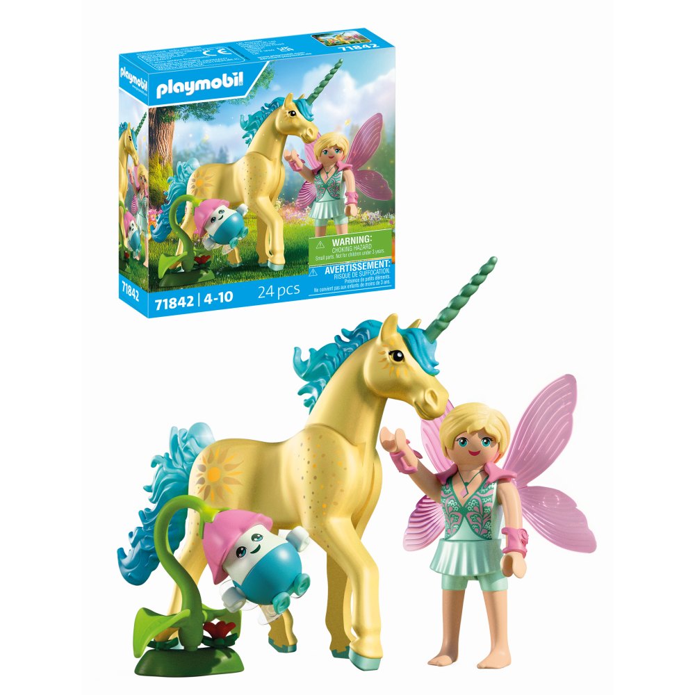 JUCARIE DE ROL FIGURINA DE COLECTIE UNICORNUL SUNSHINE BLOSSOM SI ZANA - PLAYMOBIL FAIRIES (PM71842)