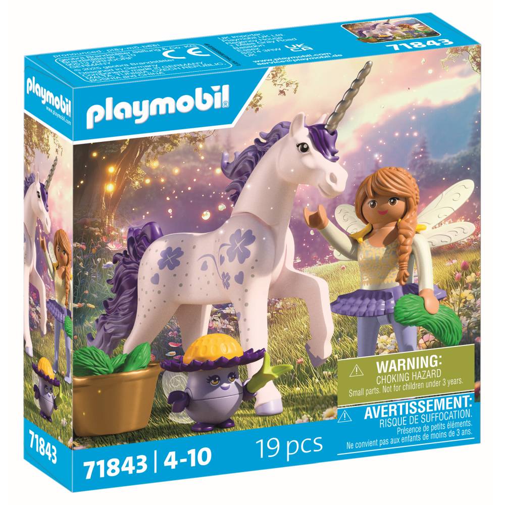 JUCARIE DE ROL FIGURINA DE COLECTIE UNICORNUL LUCKY LAVENDER SI ZANA - PLAYMOBIL FAIRIES (PM71843)