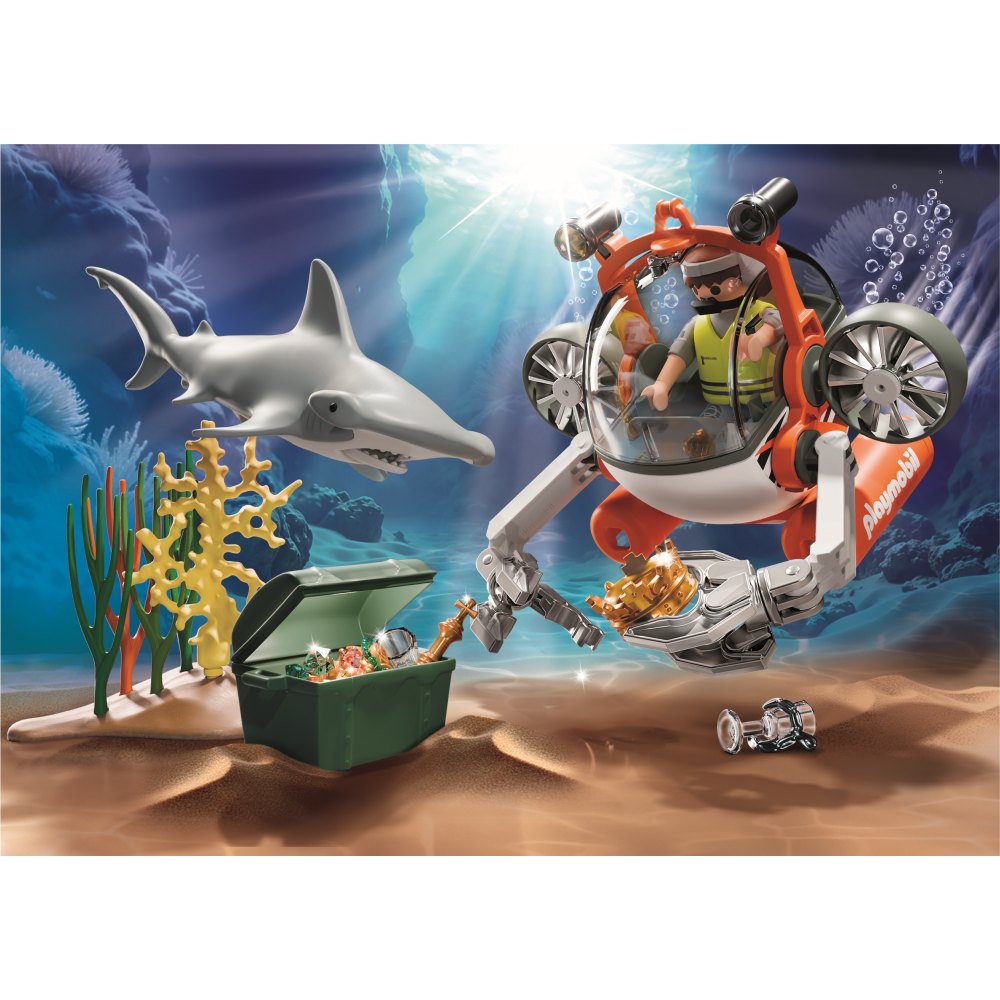 PROMO PACK VANATOAREA COMORII CU SUBMARIN - PLAYMOBIL ACTION HEROES (PM71860)