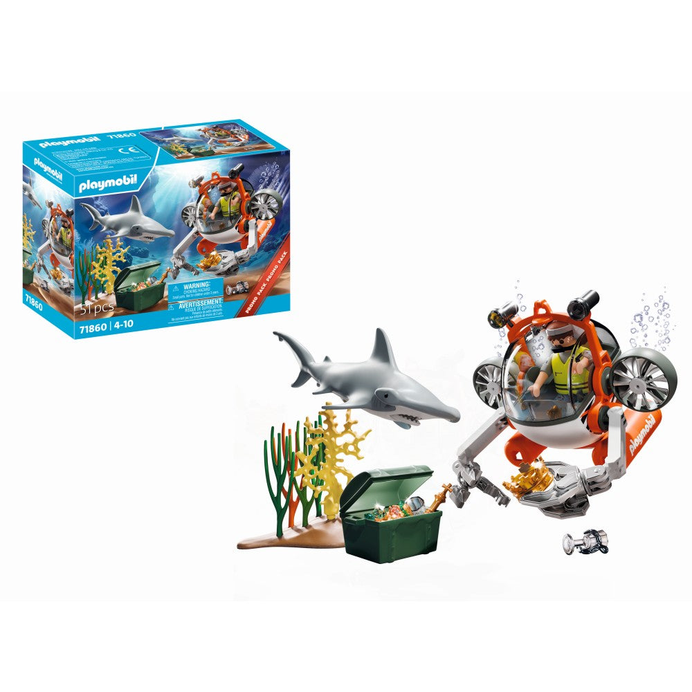 PROMO PACK VANATOAREA COMORII CU SUBMARIN - PLAYMOBIL ACTION HEROES (PM71860)