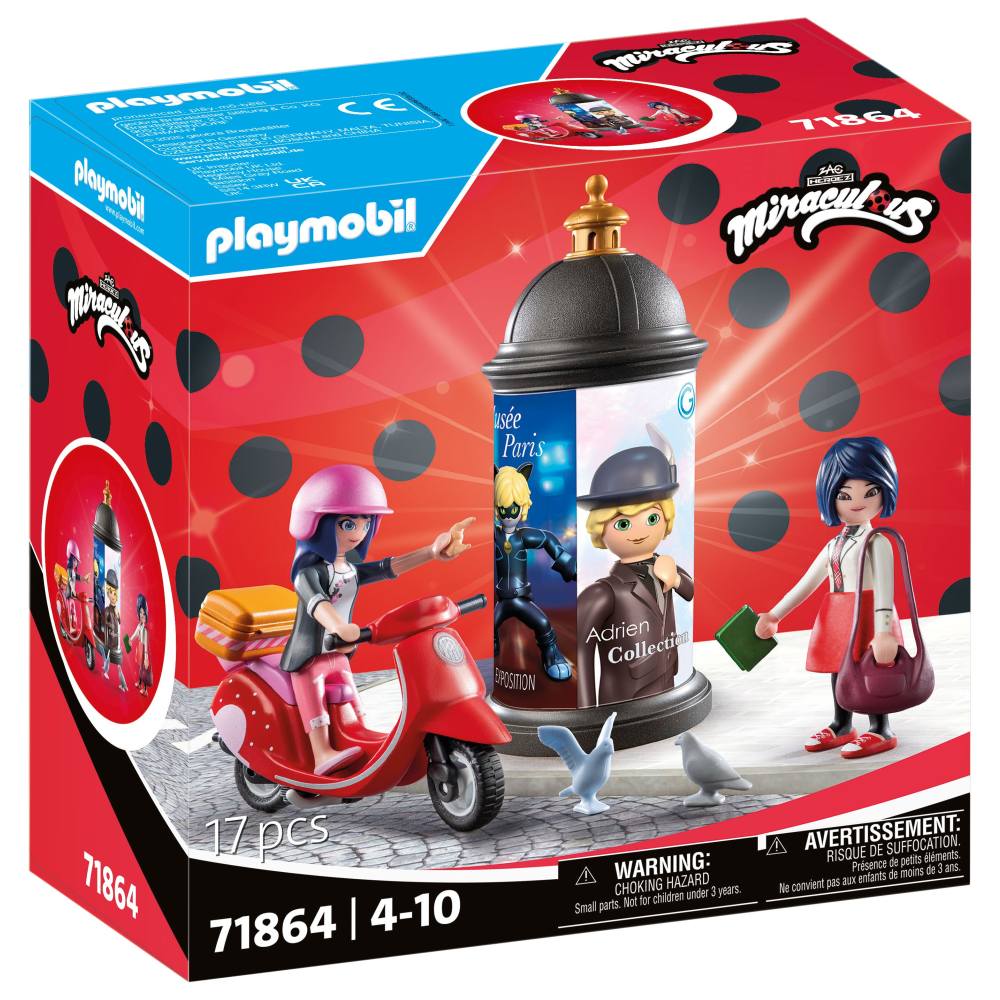 MIRACULOUS PLIMBARE CU SCUTERUL PRIN PARIS - PLAYMOBIL MIRACULOUS  (PM71864)