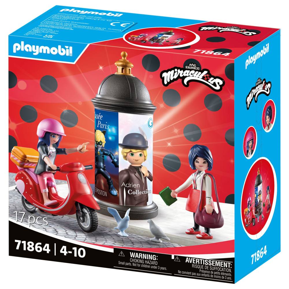 MIRACULOUS PLIMBARE CU SCUTERUL PRIN PARIS - PLAYMOBIL MIRACULOUS  (PM71864)