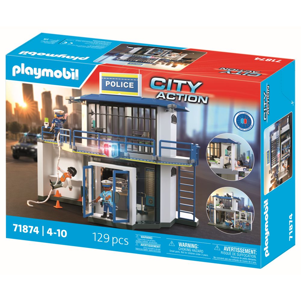 JUCARIE DE ROL STATIE DE POLITIE CU SALA DE INTEROGATORIU - PLAYMOBIL ACTION HEROES (PM71874)