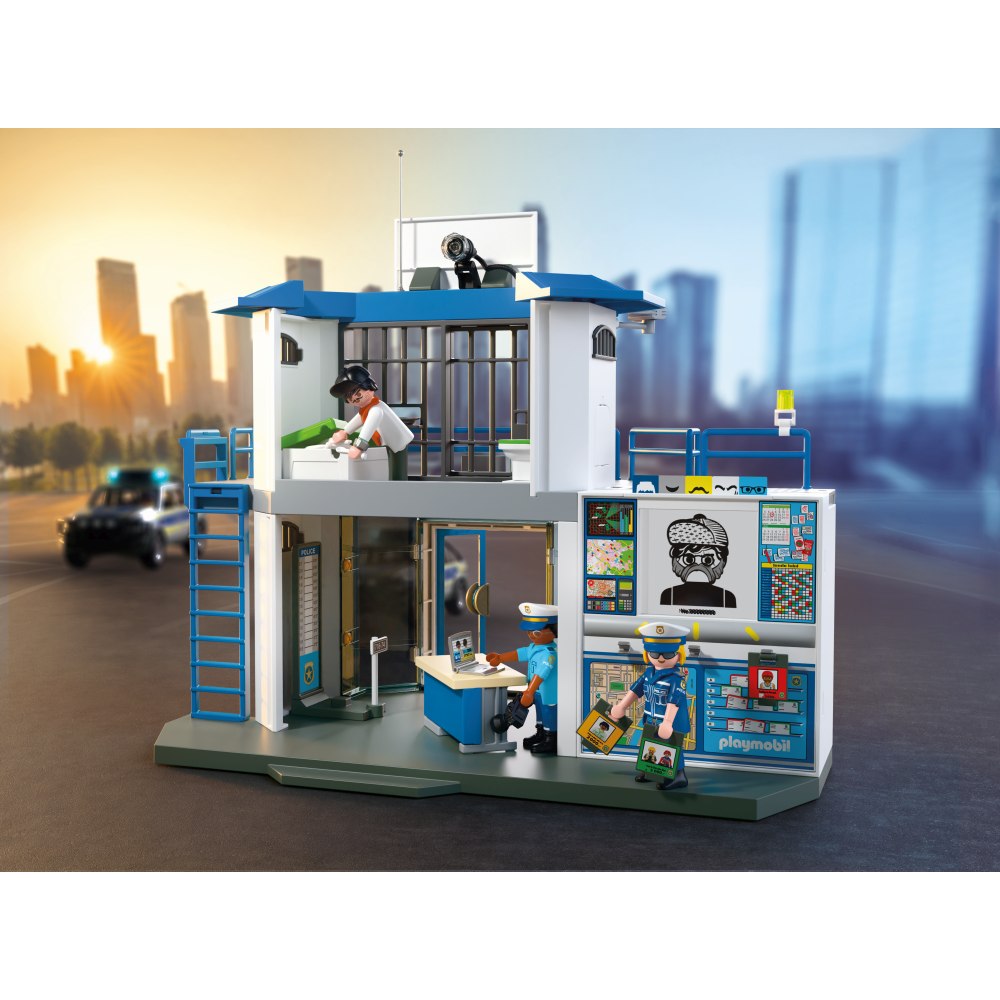 JUCARIE DE ROL STATIE DE POLITIE CU SALA DE INTEROGATORIU - PLAYMOBIL ACTION HEROES (PM71874)