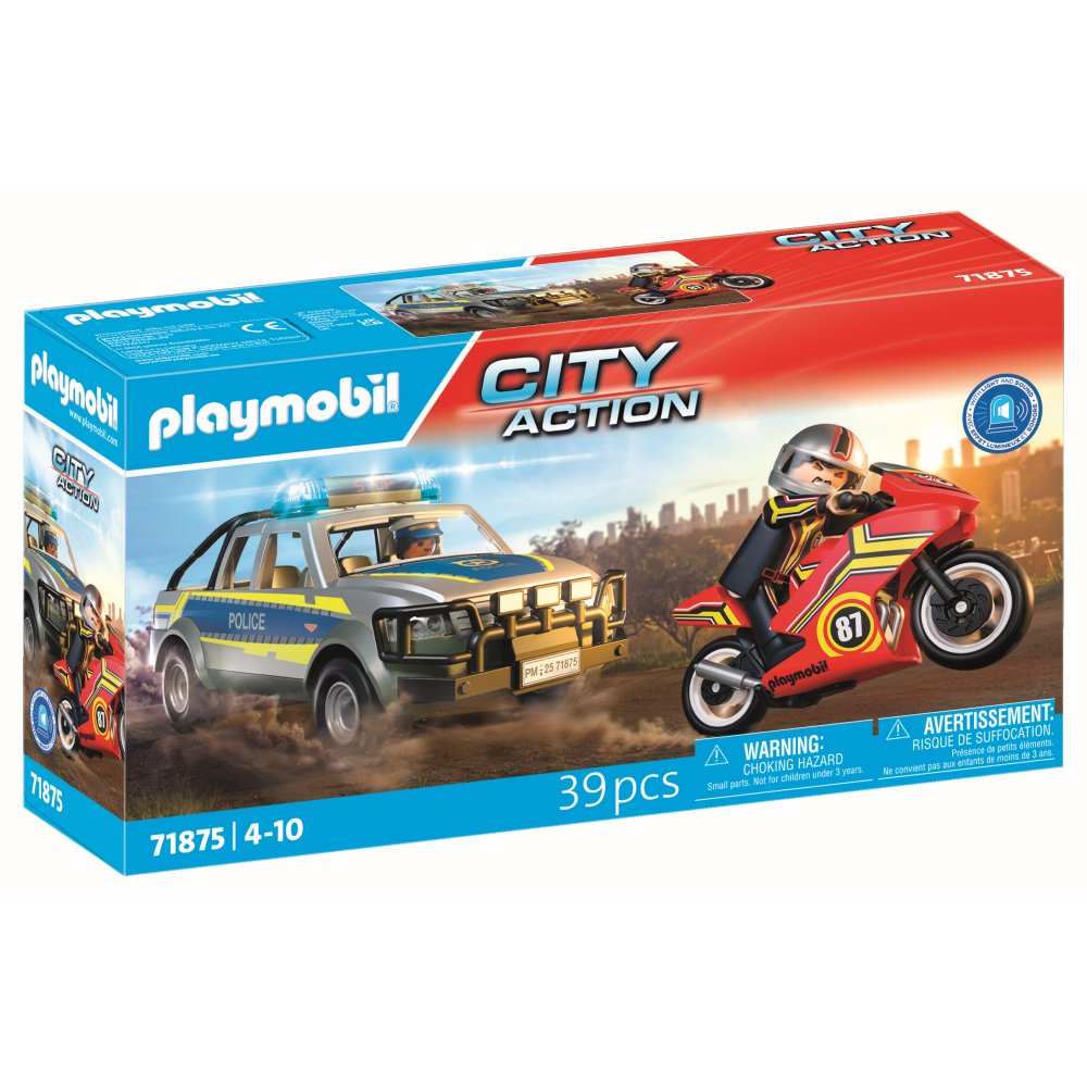 JUCARIE DE ROL POLITIA IN URMARIRE - PLAYMOBIL ACTION HEROES (PM71875)