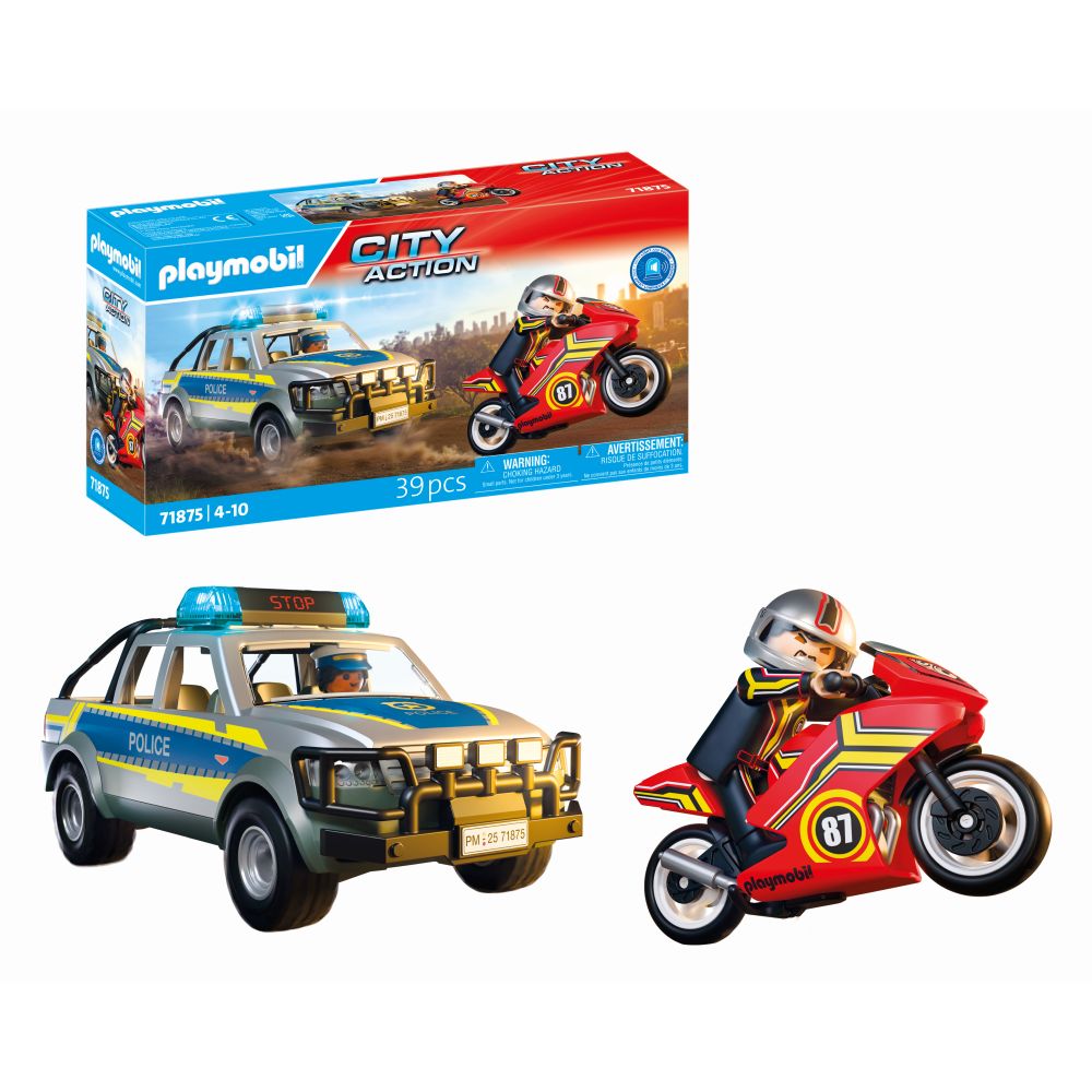 JUCARIE DE ROL POLITIA IN URMARIRE - PLAYMOBIL ACTION HEROES (PM71875)