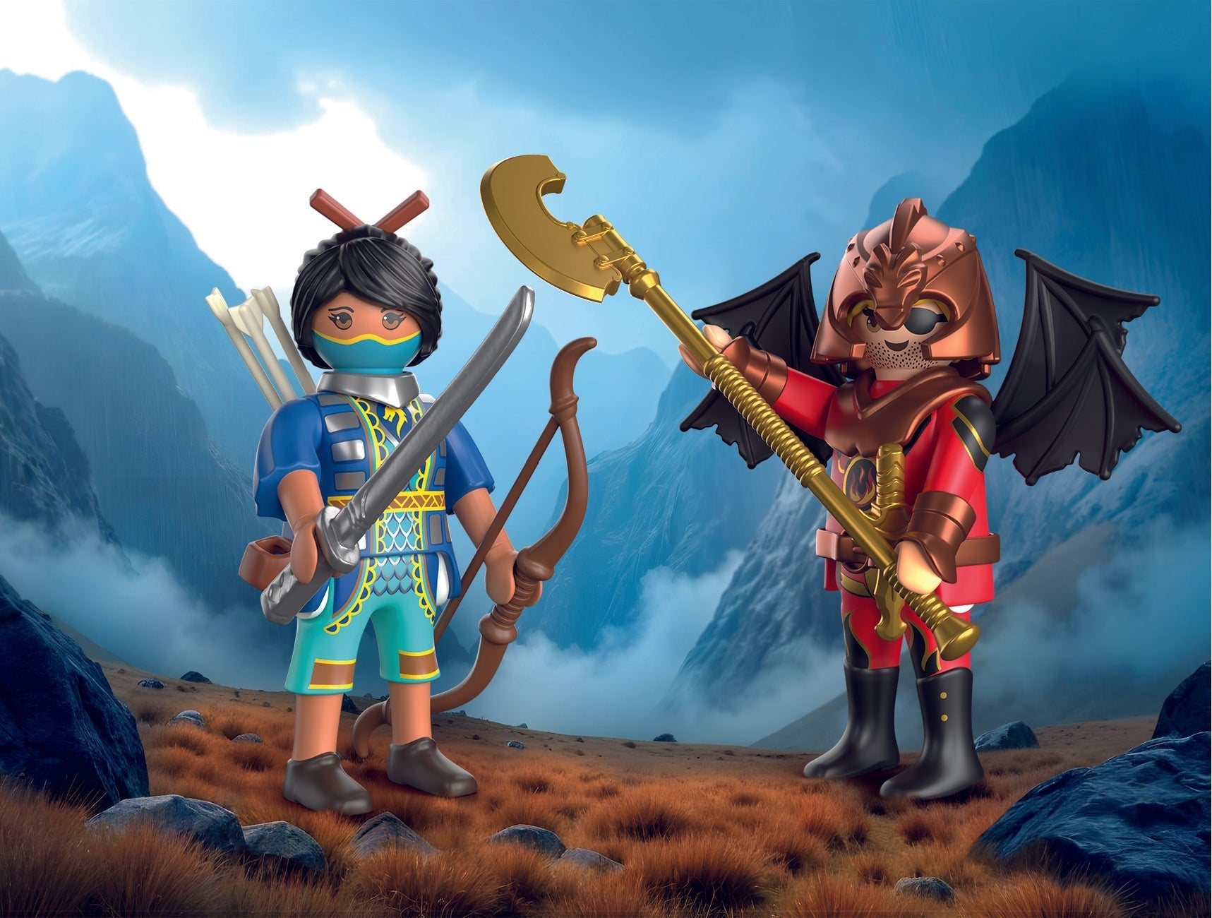 SET 2 FIGURINE CAVALER NOVELMORE SI BANDIT BURNHAM - PLAYMOBIL NOVELMORE (PM71884)